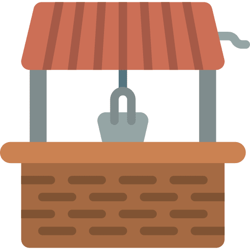 Well bucket buildings farming and gardening icon