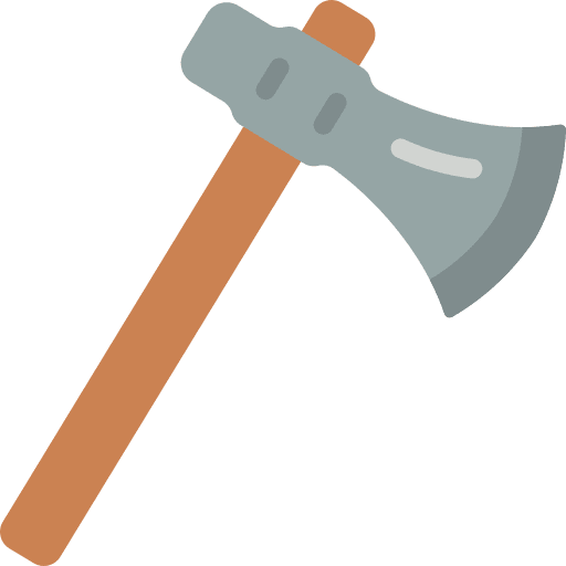 Axe farming and gardening weapon bushcraft icon
