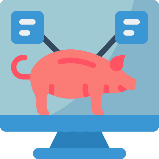 Computer farming and gardening farming pig icon