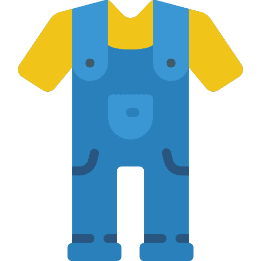 Overalls garment farmer farming and gardening icon