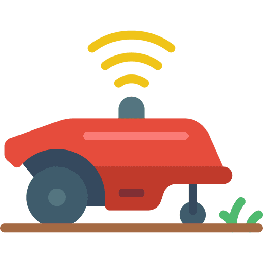 Lawnmower gardening autonomous equipment icon