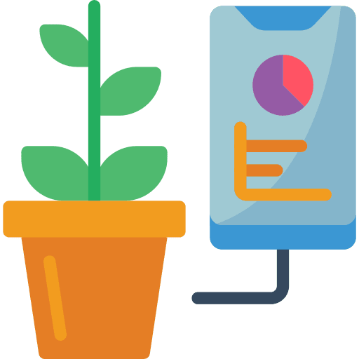 Plant irrigate farming and gardening data share icon