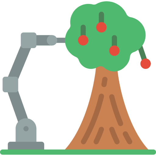 Tree picking farming and gardening berry icon