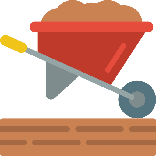 Wheelbarrow work tools wheelbarrows farming and gardening icon