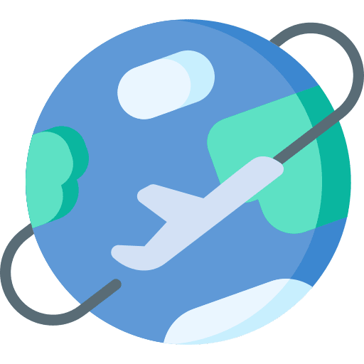 Around the globe route placeholder around the world icon