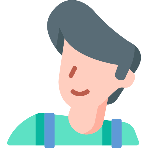 Boy man camping trip icon