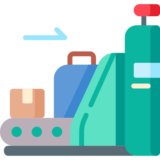 Baggage shipping and delivery trip vacations icon