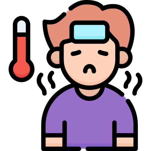 Fever man symptom sick person icon