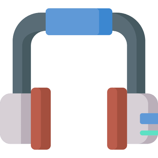 Headphone communications audio player technology icon