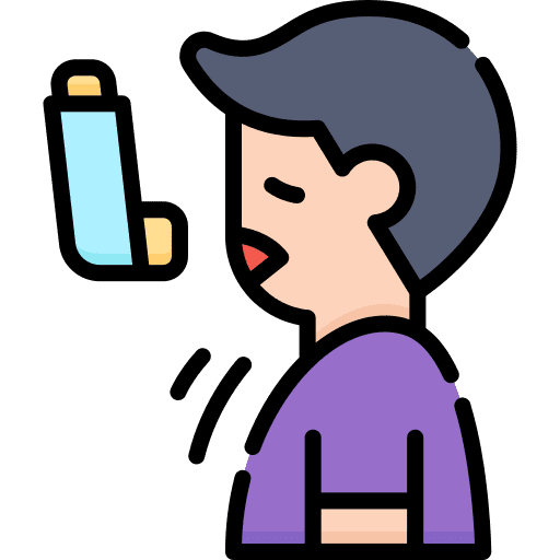 Asthma symptom man respiratory icon Asthma symptom man respiratory icon