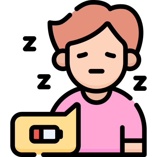 Fatigue low battery healthcare and medical man icon