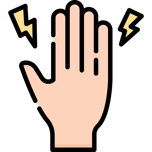 Pain in fingers symptom hand illness icon Pain in fingers symptom hand illness icon