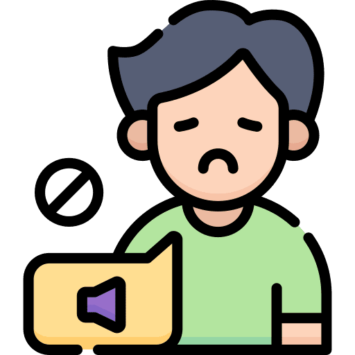 Inability to speak communications speech bubble caucasian icon Inability to speak communications speech bubble caucasian icon