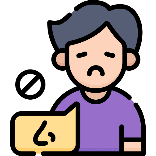 Loss of sense of smell covid 19 nose coronavirus icon Loss of sense of smell covid 19 nose coronavirus icon