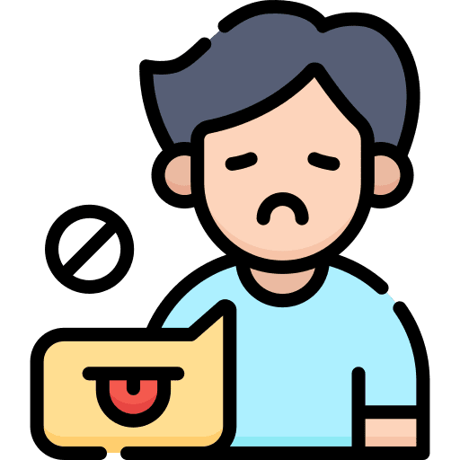 Loss of sense of taste coronavirus speech bubble symptom icon Loss of sense of taste coronavirus speech bubble symptom icon