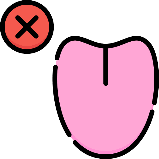 Loss of sense of taste tongue covid 19 coronavirus icon Loss of sense of taste tongue covid 19 coronavirus icon