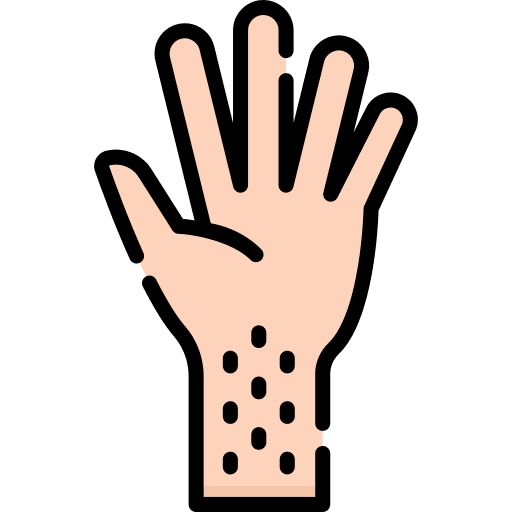 Skin rash eruption illness reaction icon Skin rash eruption illness reaction icon