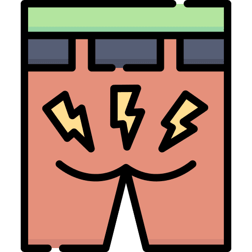 Pain in buttocks healthcare and medical injury body part icon Pain in buttocks healthcare and medical injury body part icon