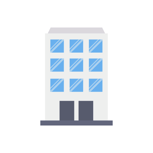Building flat building company icon