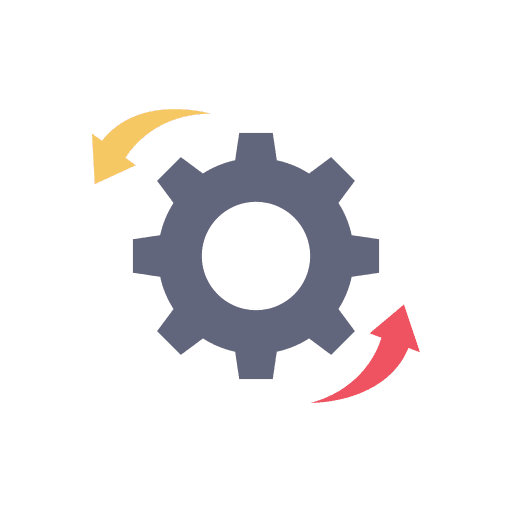 Cogwheel configuration arrow cogwheel icon