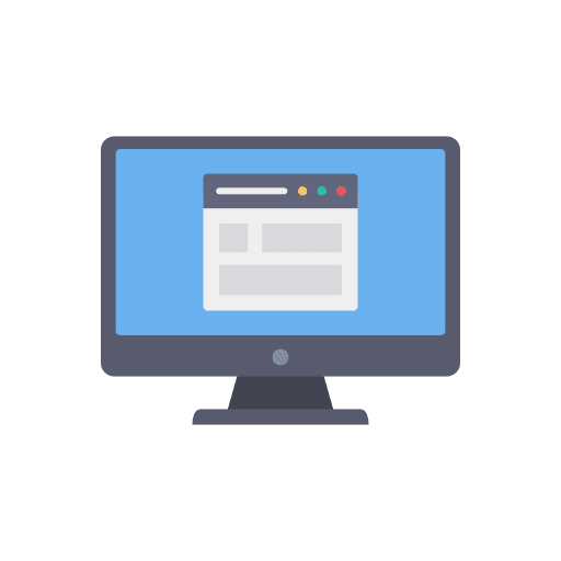 Monitor screen webpage seo and web icon