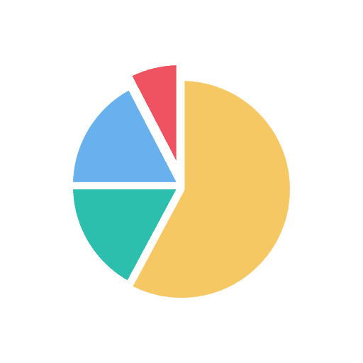 Pie chart fraction graph business and finance icon