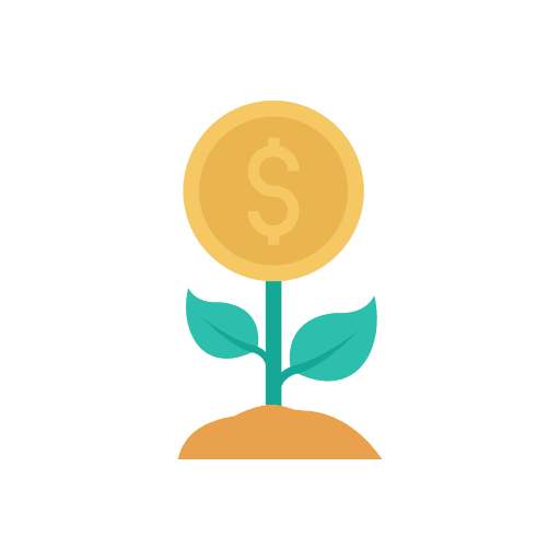 Plant dollar business and finance coin icon