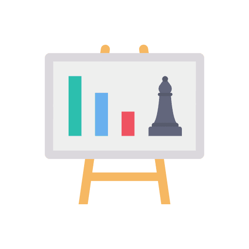 Board analysis business and finance bar graph icon