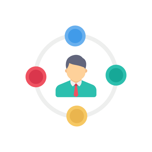 Man user business and finance connection icon