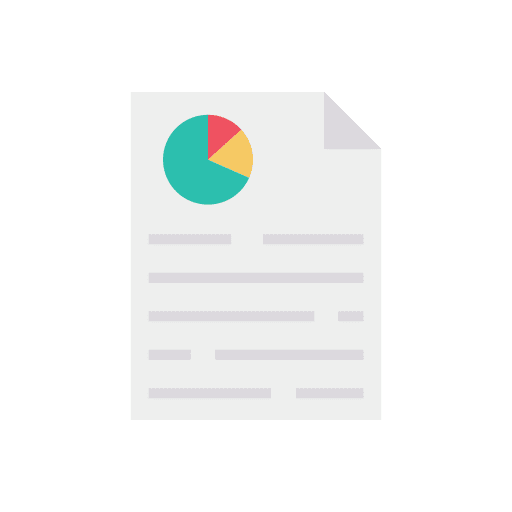 Pie chart report business and finance document icon