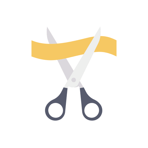 Scissor scissor construction and tools ribbon cutting icon