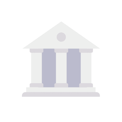 Bank architecture and city temple museum icon