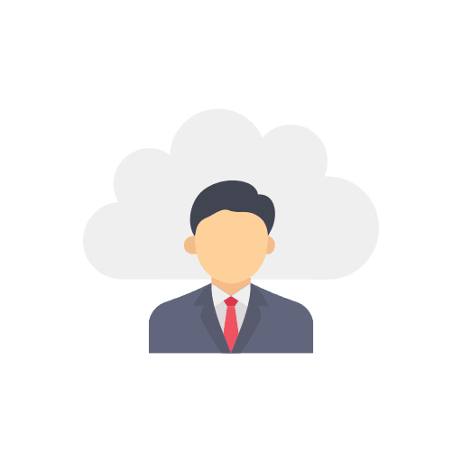Cloud business and finance user man icon