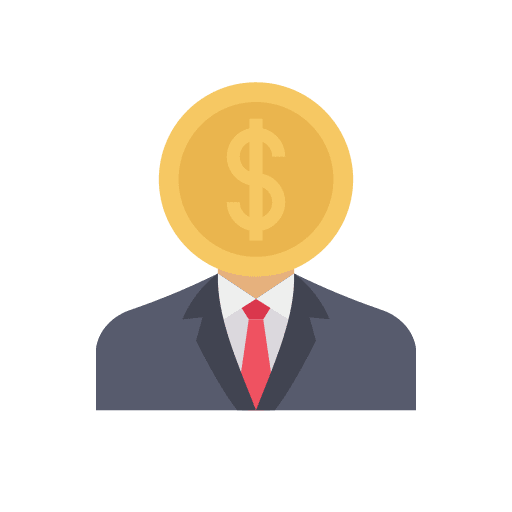 Coin money user boss icon