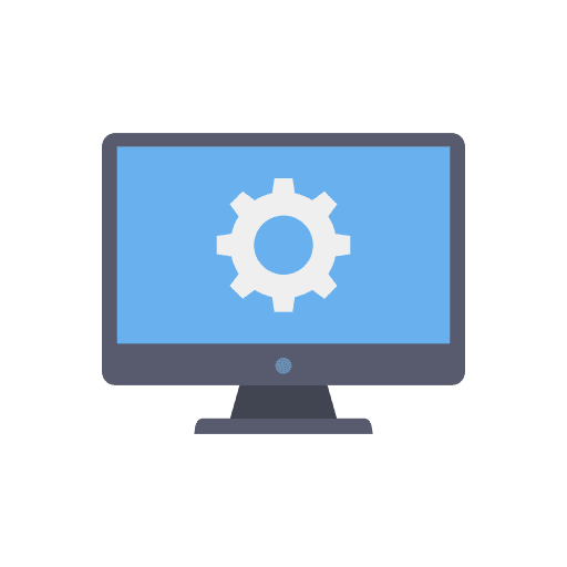 Monitor screen cog computer icon
