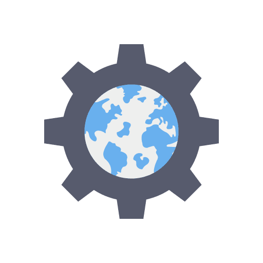 Setting setting gear planet earth icon