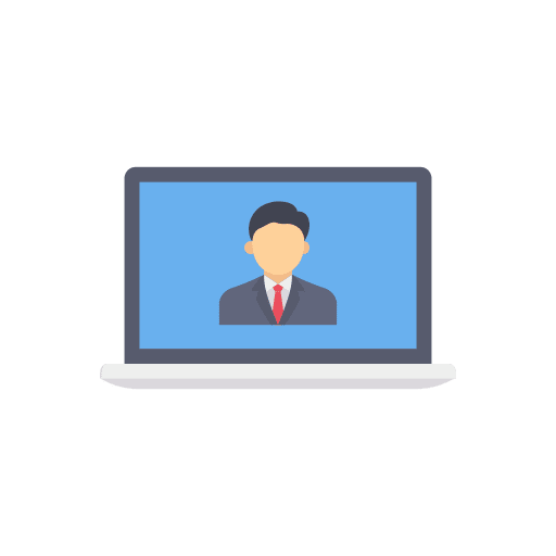 Laptop business and finance businessman avatar icon