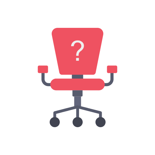 Office chair headhunting business and finance question mark icon