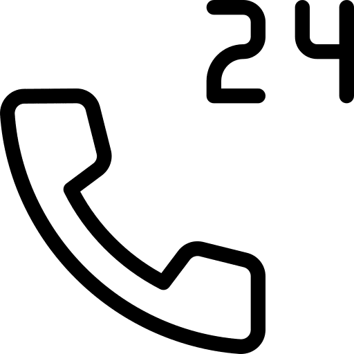 24 hours open 24 hours phone customer service icon
