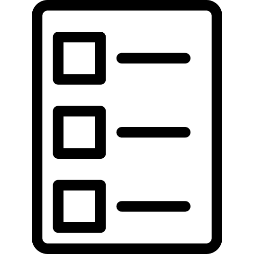 List criteria check list document icon