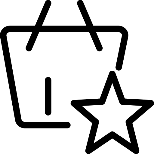 Star rating favorite shop basket icon