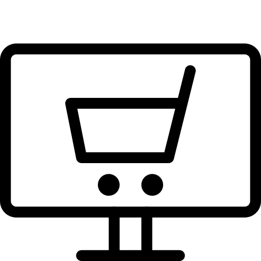 Computer commerce and shopping ecommerce online icon