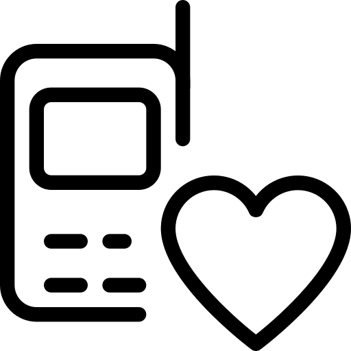 Favorite electronics cellphone love icon