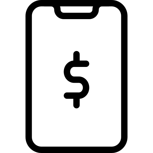 Phone phone coin bank icon