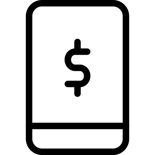 Money transfer business and finance banking phone icon