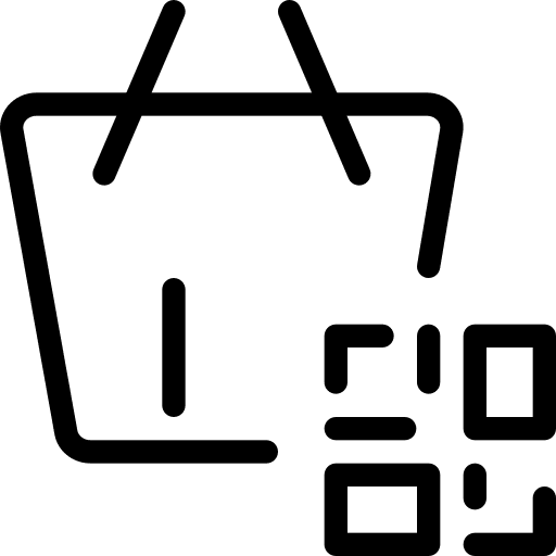 Barcode shop supermarket shopping center icon