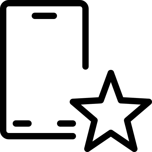 Starred favourite smartphone electronics icon