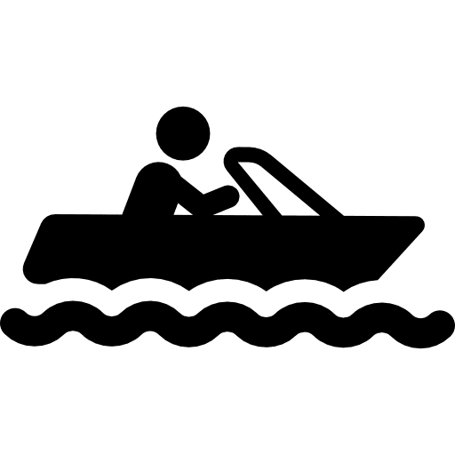 Man on a boat sea driving transport icon Man on a boat sea driving transport icon