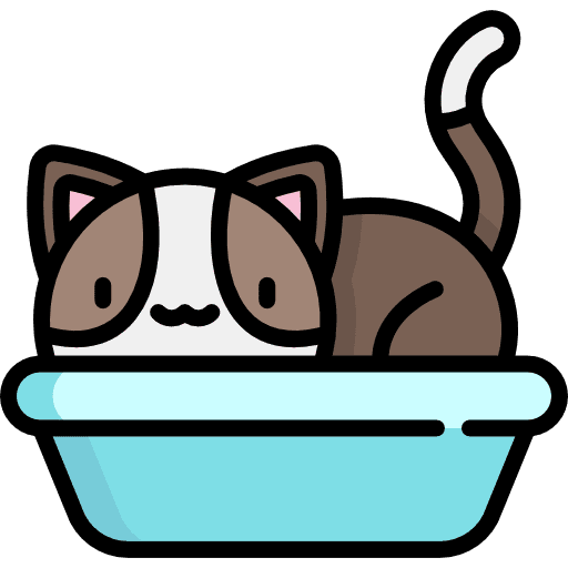 Cat cat sand litter box icon Cat cat sand litter box icon