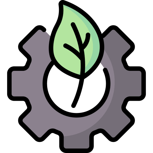 Gear plant sustainable leaf icon